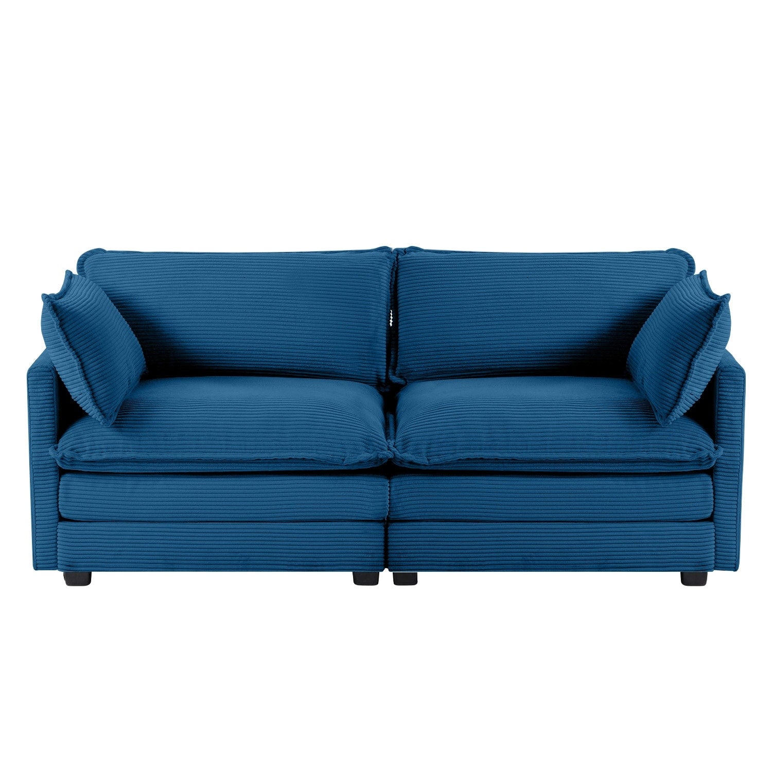 Canapé sectionnel en velours côtelé avec ottomans amovibles & coussins ultra-doux pour salon & chambre
