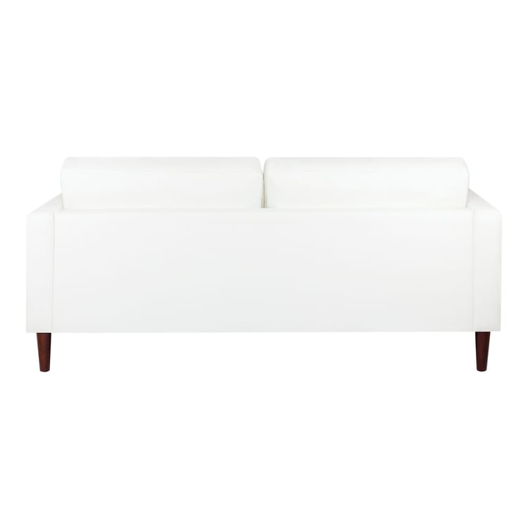 Canapé moderne en cuir véritable avec pieds en bois & coussin traversin supplémentaire