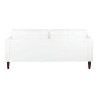 Canapé moderne en cuir véritable avec pieds en bois & coussin traversin supplémentaire