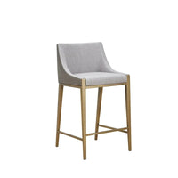Tabouret de comptoir contemporain Modrest Fairview gris et laiton