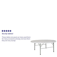 Table pliante ronde en plastique de 1,80 m avec poignée