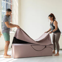 Avana Kami Méridienne convertible / yoga & massage - ottoman 2 en 1 avec fauteuil de yoga escamotable dissimulé, microvelours - N/A