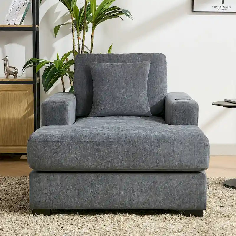 Chaise longue surdimensionnée en trois tailles avec coussins