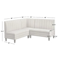 Ensemble de banquette rembourrée 3 pièces Lifestorey Kerrington à dossier capitonné