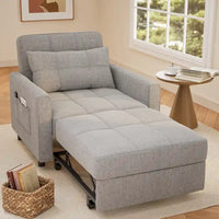 Fauteuil-lit escamotable 3 en 1, fauteuil convertible réglable pliable, canapé de détente capitonné