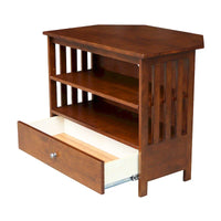 Meuble TV d'angle en bois massif de style Mission