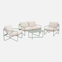 Alcamo Salon de jardin acier 4 places