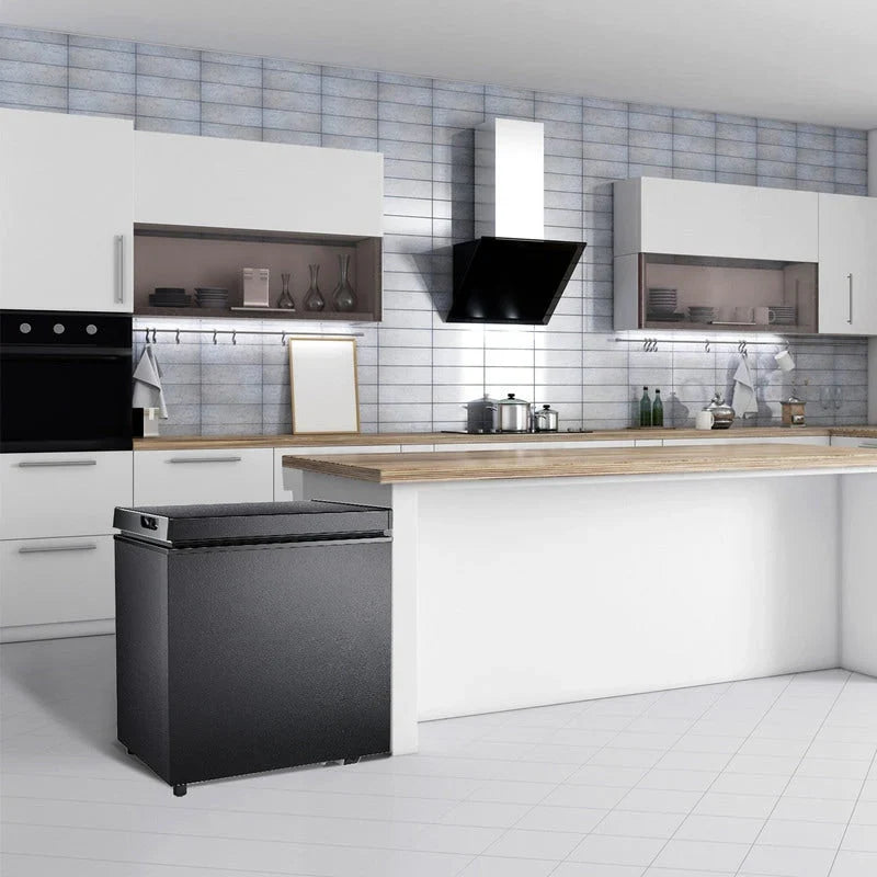 Congélateur coffre 1.8 pi³ avec panier amovible, drain inférieur, thermostat 7 niveaux, conception autonome pour maison et appartement