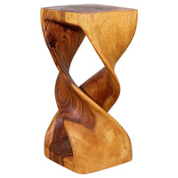Table-tabouret double torsion en bois Haussmann 12 po L x 26 po H chêne huilé – 12 x 12 x 26