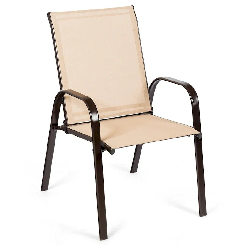 Costway Lot de 4 chaises de patio jardin terrasse cour avec accoudoir - Voir détails
