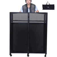 Table de DJ portable avec toiles lumineuses intégrées, étui de transport robuste et dimensions compactes de 40x20 pouces