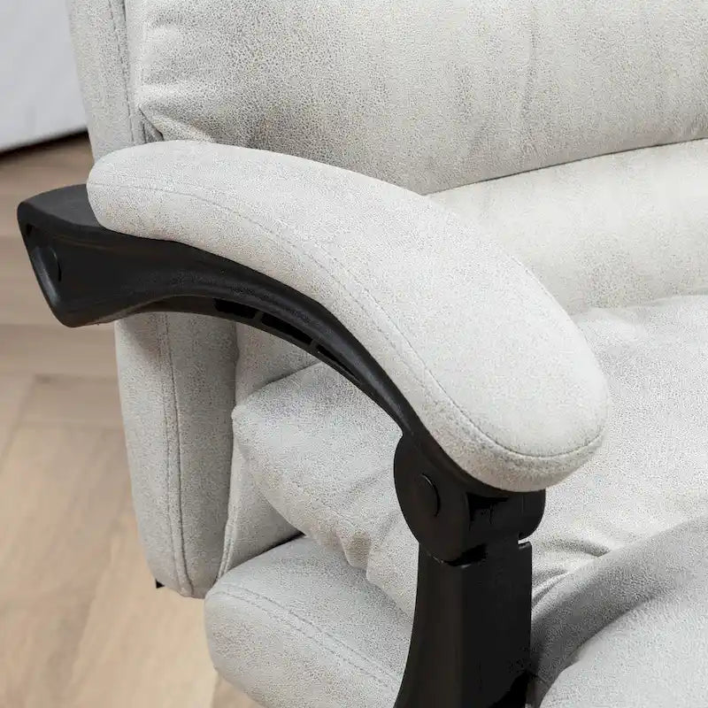 Vinsetto Chaise de bureau de massage inclinable chauffante à vibration en microfibre
