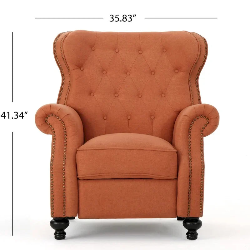 Fauteuil inclinable en tissu touffeté Walder avec têtes de clous par Christopher Knight Home