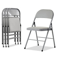 Chaises pliantes élégantes en fer et PVC pour conventions et expositions Blanches