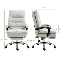 Vinsetto Chaise de bureau de massage inclinable chauffante à vibration en microfibre