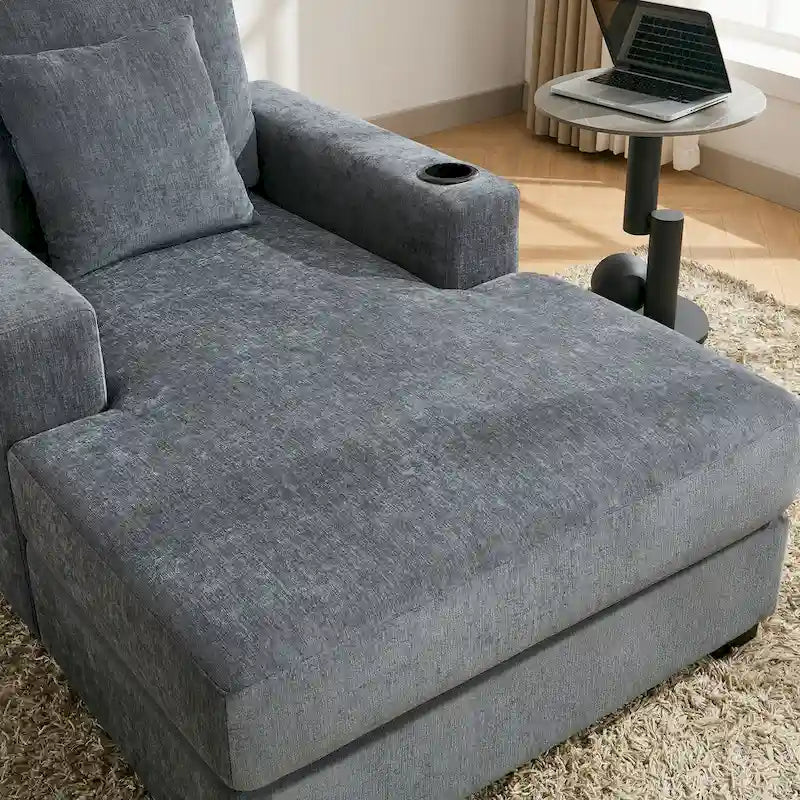 Chaise longue surdimensionnée en trois tailles avec coussins