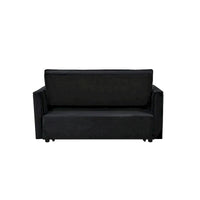 Causeuse de futon moderne en velours avec dossier inclinable et poches, 2 places – Gris foncé / Gris clair / Bleu / Noir