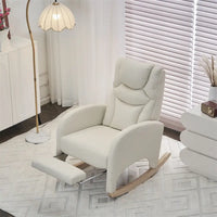 Fauteuil à Bascule d'Allaitement Ergonomique en Tissu avec Repose-Pieds Réglable