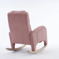 Fauteuil à Bascule d'Allaitement Ergonomique en Tissu avec Repose-Pieds Réglable