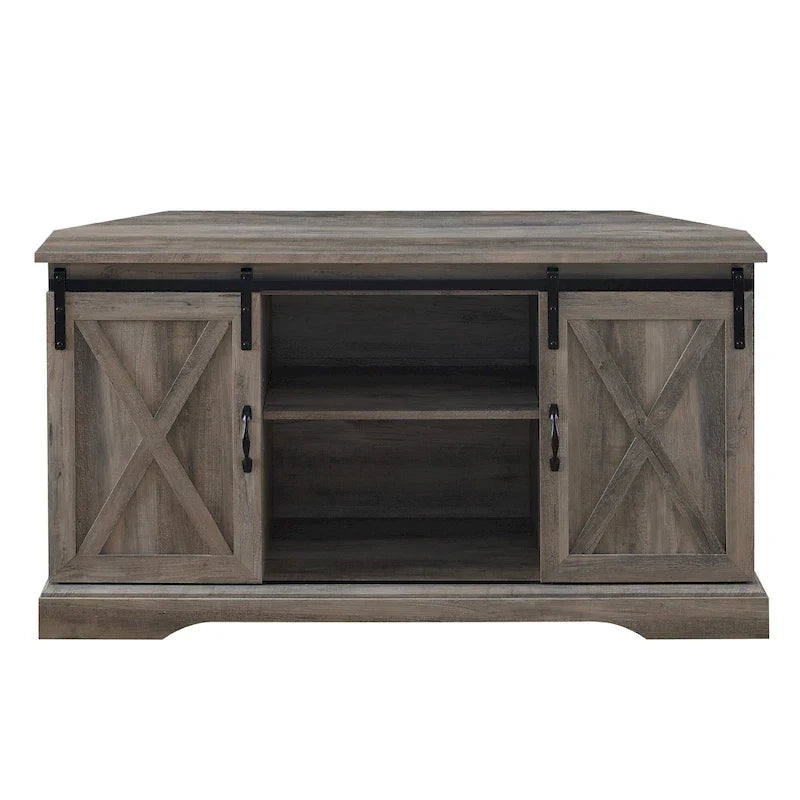 Meuble TV d'angle Middlebrook avec porte de grange coulissante de 52 pouces