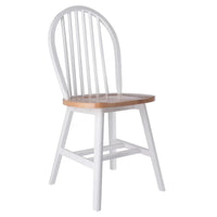 Windsor - Ensemble de 2 chaises, naturel et blanc