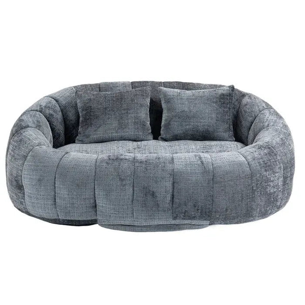 Canapé Compressé 2 Places En Chenille - Gris