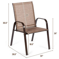 Costway Lot de 4 chaises de patio jardin terrasse cour avec accoudoir - Voir détails