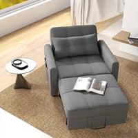 Fauteuil-lit escamotable 3 en 1, fauteuil convertible réglable pliable, canapé de détente capitonné