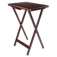 Ensemble de 4 tables d'appoint pliantes en noyer antique riche de 65,4 cm