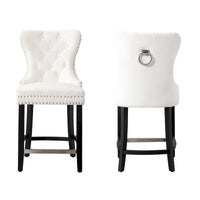 Tabouret de comptoir Carter 24 Wingback Tufted Nailhead (lot de 2)