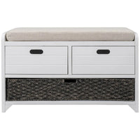 Banc de rangement en bois avec 2 paniers tressés par Harper&Bright Designs