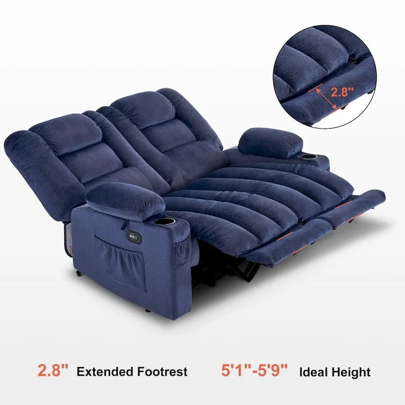 Causeuse Inclinable Électrique MCombo avec Chaleur et Massage, Tissu PR648