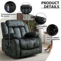 Fauteuil Inclinable à Bascule de Massage Manuel Pivotant 360° avec Chaleur et Vibration