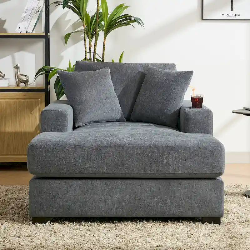 Chaise longue surdimensionnée en trois tailles avec coussins