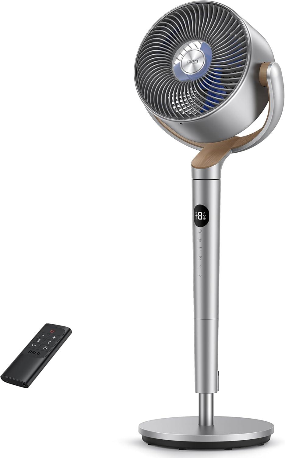 DREO 23dB Ventilateur sur Pied Silencieux, Portée 24M, 1200m³/h, Turbo Circulateur, 102CM, 3 Modes, 8 Vitesses, Oscillation Omnidirectionnelle 120°+120°, PolyFan 502