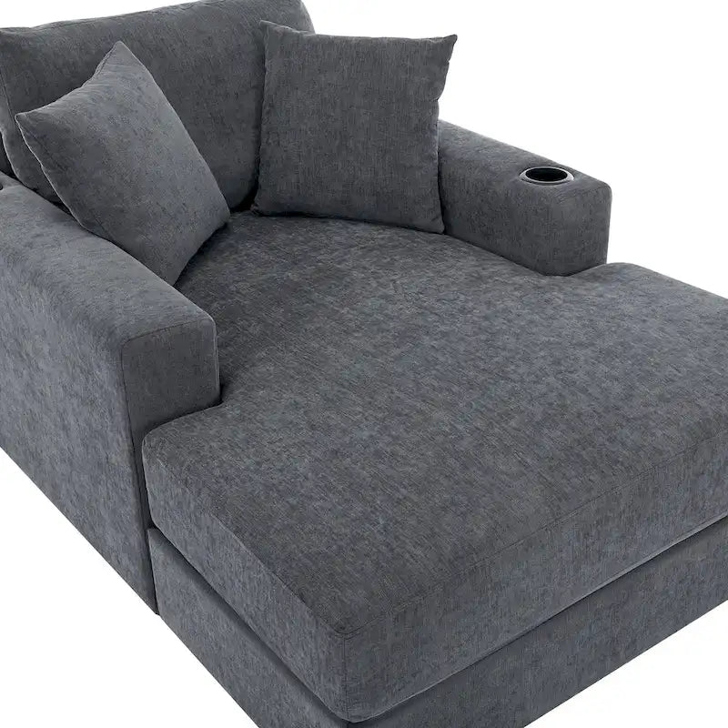 Chaise longue surdimensionnée en trois tailles avec coussins
