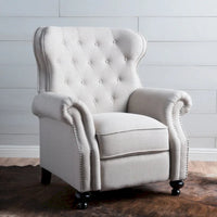 Fauteuil inclinable en tissu touffeté Walder avec têtes de clous par Christopher Knight Home