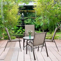 Costway Lot de 4 chaises de patio jardin terrasse cour avec accoudoir - Voir détails