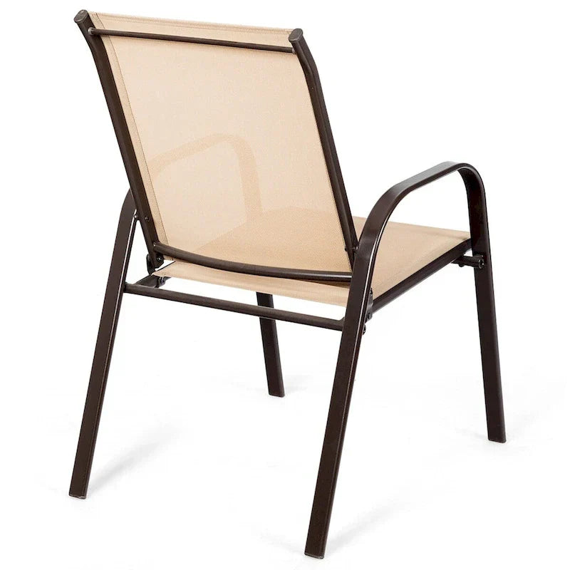 Costway Lot de 4 chaises de patio jardin terrasse cour avec accoudoir - Voir détails