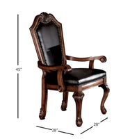 Fauteuil De Ville Château (Lot de 2) en PU Noir et Cerisier