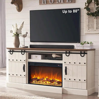 Meuble TV Cheminée de Ferme, Meuble Multimédia, Console Multimédia