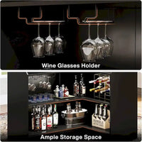 Meuble de bar d'angle avec porte-verres pour pub à domicile
