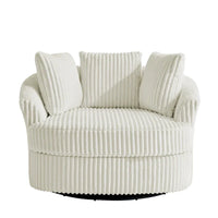 DREAMSIDEA Lot de 2 fauteuils pivotants recouverts de tissu, accoudoirs encastrés
