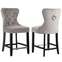 Tabouret de comptoir Carter 24 Wingback Tufted Nailhead (lot de 2)