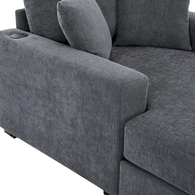 Chaise longue surdimensionnée en trois tailles avec coussins