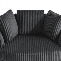DREAMSIDEA Lot de 2 fauteuils pivotants recouverts de tissu, accoudoirs encastrés
