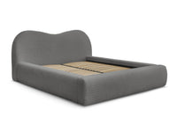 ORLANE Lit coffre ORLANE tissu bouclette - Gris