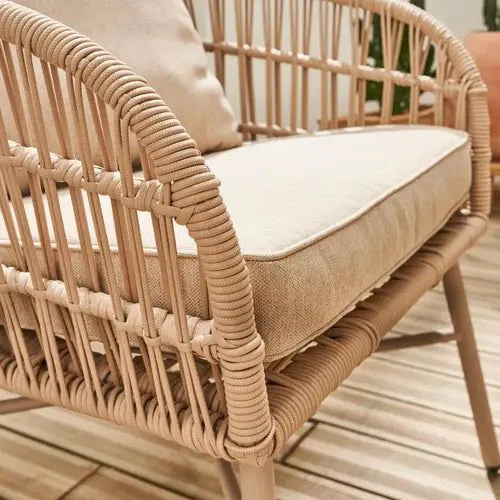 Vatuo Salon de jardin acier et cordes 4 places